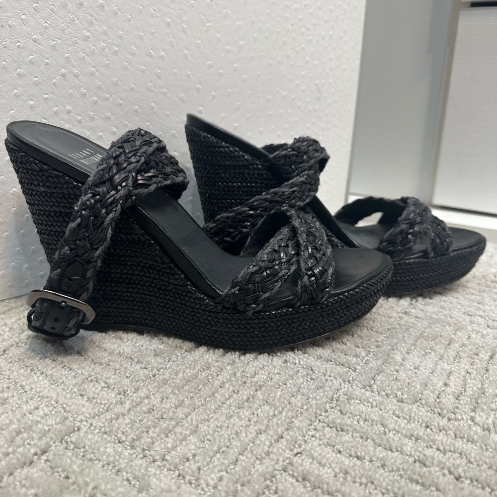 Stuart Weitzman Size 8.5 Black Flat Form - image 1